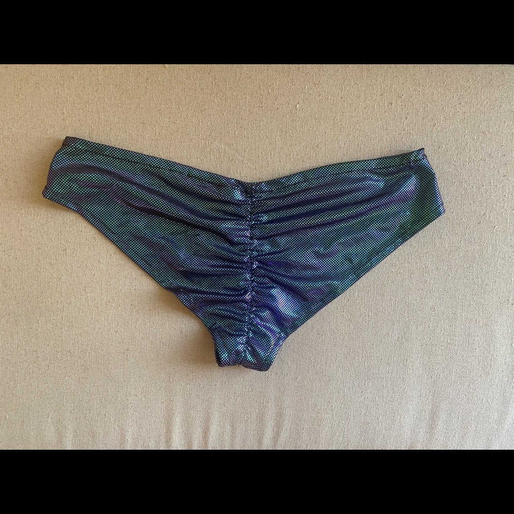 Green & Blue Metallic Rave Booty Shorts